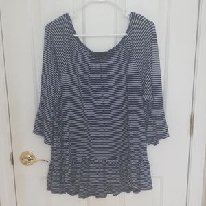 Long-sleeved peplum blouse